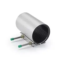 Single stainless steel pipe repair clamp, 200mm length.