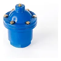 Blue PN16 cast iron threaded single ball air valve.