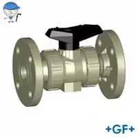 GF+ Type 546 PP-H ball valve with fixed flanges, 10 Bar.