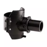 Polyethylene spigot saddle pipe fitting, 16 Bar.