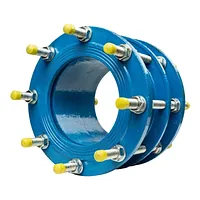 A blue, flanged PN16 dismantling joint.