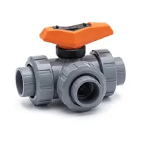 3-Way ball valve type 543 Pro ABS threaded sockets