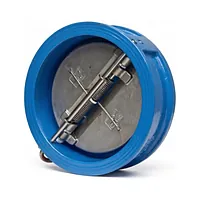 BLUCAST BCV dual plate check valve in blue ductile iron with stainless steel spring mechanism