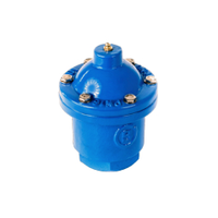 Blue PN16 cast iron threaded single ball air valve.