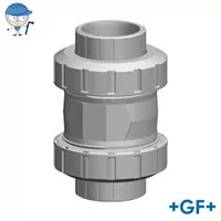 Georg Fischer Type 562 check valve in gray PVC-C, rated for 16 Bar.