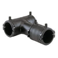 PE100 electrofusion equal tee fitting in black polyethylene, 16 Bar.