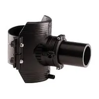 Polyethylene spigot saddle pipe fitting, 16 Bar.