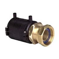 PE to brass electrofusion transition coupler with a 16 Bar female thread.
