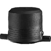 Black polyethylene end cap for a tee saddle, 16 Bar, 11.