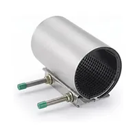 Multi/Clamp single stainless steel repair clamp with textured rubber gasket and two tightening bolts