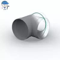 Grey 90-degree PVC-U vent tee with mesh screen.