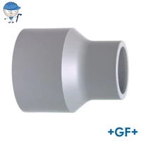 PVC-C long pattern metric reducing bush pipe fitting, 16 Bar.