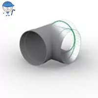 Grey 90-degree PVC-U vent tee with mesh screen.