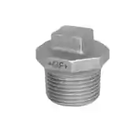 Galvanized steel pipe plug with a square head, 20 Bar pressure rating.