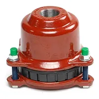 Red cast iron Wide Range threaded restraint end cap, 16 Bar.