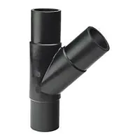 Polyethylene 45-degree long tee pipe fitting, 16 Bar.