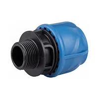 Adaptor compresiune PP cu filet exterior iJoint PN16 și piuliță albastră