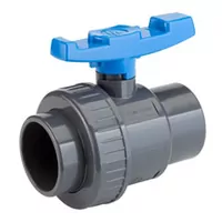 PVC-U single union ball valve with solvent cement sockets, 16 Bar.