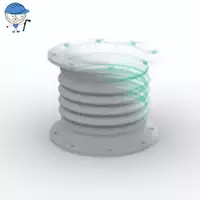 White PVC-U flexible vent connector with flanges on both sides.