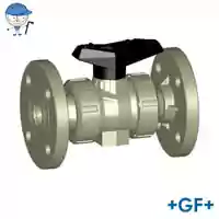 GF+ Type 546 PP-H ball valve with fixed flanges, 10 Bar.