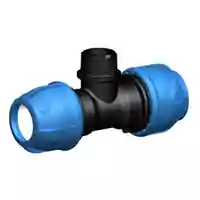 Polypropylene 90° tee with threaded male off-take - 16 Bar.