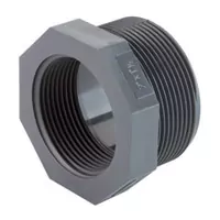 PVC-U threaded reducing bush with a 16 Bar pressure rating.