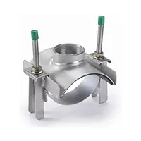 Threaded tapping saddle in AISI 304 stainless steel with rubber gasket and clamping bolts