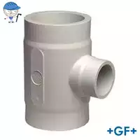 Standard reduced 90° tee pipe fitting in PP-H, S5/SDR11, 10 Bar.