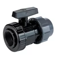 PVC-U valve with compression fitting, 16 Bar pressure rating.