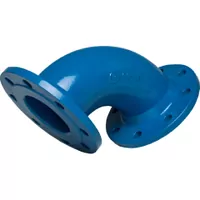 90-degree flanged cast iron elbow, 16 Bar.