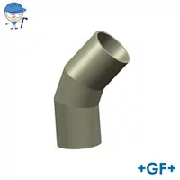 Standard 45-degree bend PP-H pipe fitting, S5/SDR11, 10 Bar.
