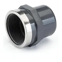 PVC-U threaded adaptor with reinforced Rp female thread, 16 Bar.