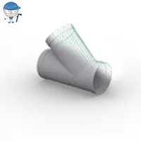 PVC-U 45-degree reduced vent tee pipe fitting.
