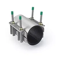 Heavy-duty stainless steel Double Clamp, 500mm, for pipe repair.