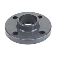 PVC-U fixed flange for industrial piping, durable grey plastic solvent cement socket flange for pressure systems.