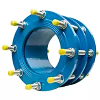 A blue, flanged PN16 dismantling joint.
