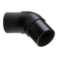 Black 45-degree PEHD polythene elbow pipe fitting, 16 Bar.
