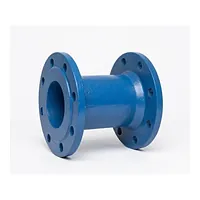 Blue 300mm double flanged pipe fitting.