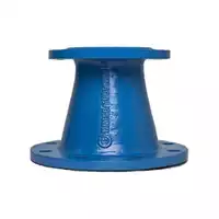 Blue Fonta cast iron reducing bush with flanges, 10 Bar.