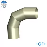 PP-H Standard Bend 90° S8.3/SDR17.6, rated for 10 Bar pressure.
