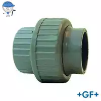 GF+ PVC-C metric adaptor union, 16 Bar pressure rating.