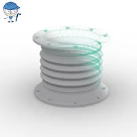 White PVC-U flexible vent connector with flanges on both sides.