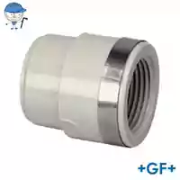 GF+ PP-H metric reducing bush with a reinforced Rp internal thread, 16 Bar.