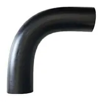 Black 90-degree PEHD polyethylene pipe bend, 16 Bar.