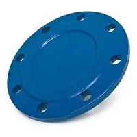 Blue raised face PN16 blind flange.