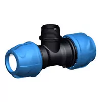 Polypropylene 90° tee with threaded male off-take - 16 Bar.