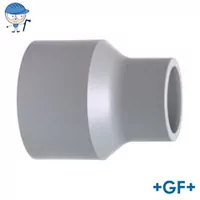 PVC-C long pattern metric reducing bush pipe fitting, 16 Bar.