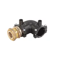 Transition 90° elbow PE/brass fitting with a loose nut, 16 Bar.