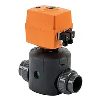 GF+ e-DIASTAR Type 514 PVC-U electric actuated diaphragm valve, 10 Bar.