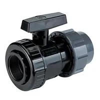 PVC-U valve with compression fitting, 16 Bar pressure rating.